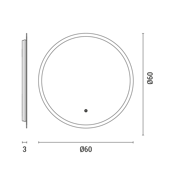 Καθρέφτης Μπάνιου Με Led (Φ60) Eurolamp 144-88000