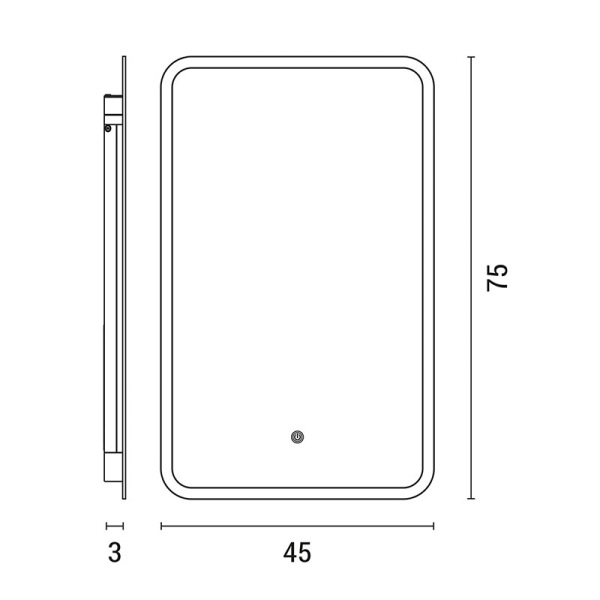 Καθρέφτης Μπάνιου Με Led (45x3x75) Eurolamp 144-88001