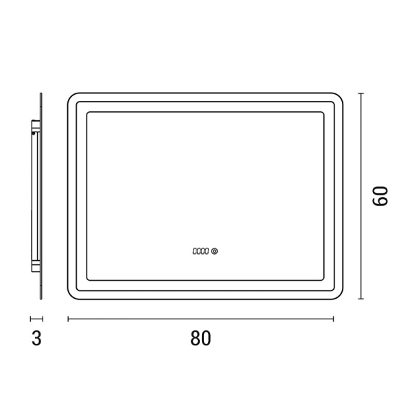 Καθρέφτης Μπάνιου Με Led (80x3x60) Eurolamp 144-88002