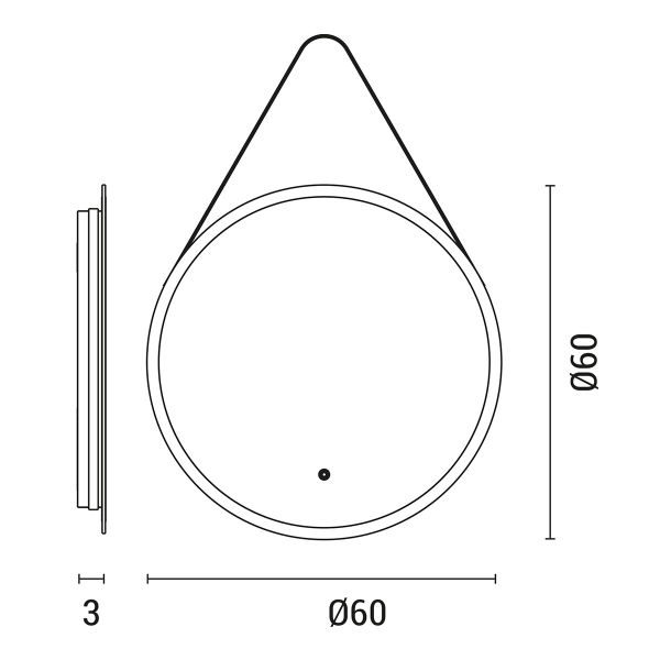 Καθρέφτης Μπάνιου Με Led (Φ60) Eurolamp 144-88007