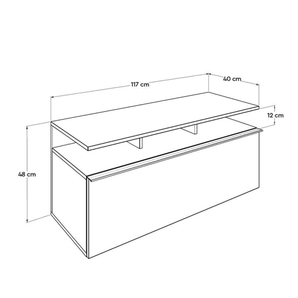 Έπιπλο Τηλεόρασης (117x40x48) A-D Basic White TVC-529-SP-1