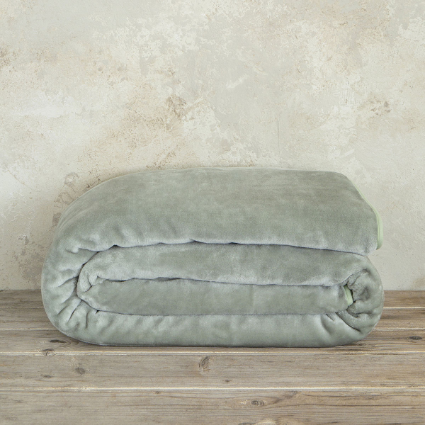 Κουβέρτα Βελουτέ Μονή (160x220) Nima Coperta Sage Green