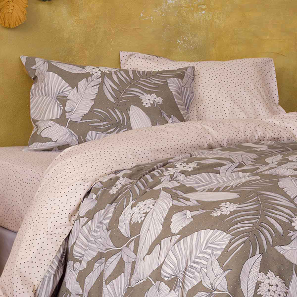 Παπλωματοθήκη Μονή (Σετ 160x240) Nima Bed Linen Estrella Brown