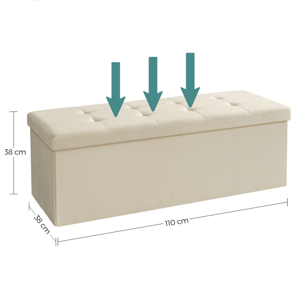 Ταμπουρέ Με Αποθηκευτικό Χώρο (110x38x38) Songmics LSF77BE