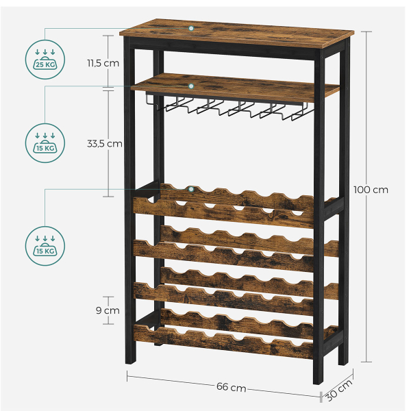 Επιδαπέδια Κάβα Ποτών (66x30x100) Songmics KWR028B01