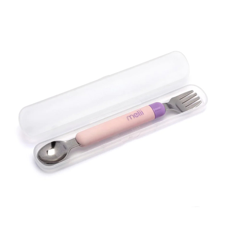 Κουταλοπίρουνο Με Θήκη Melii Spork On the Go Pink/Purple 11100