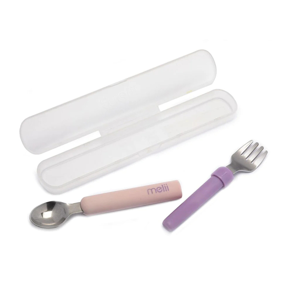 Κουταλοπίρουνο Με Θήκη Melii Spork On the Go Pink/Purple 11100