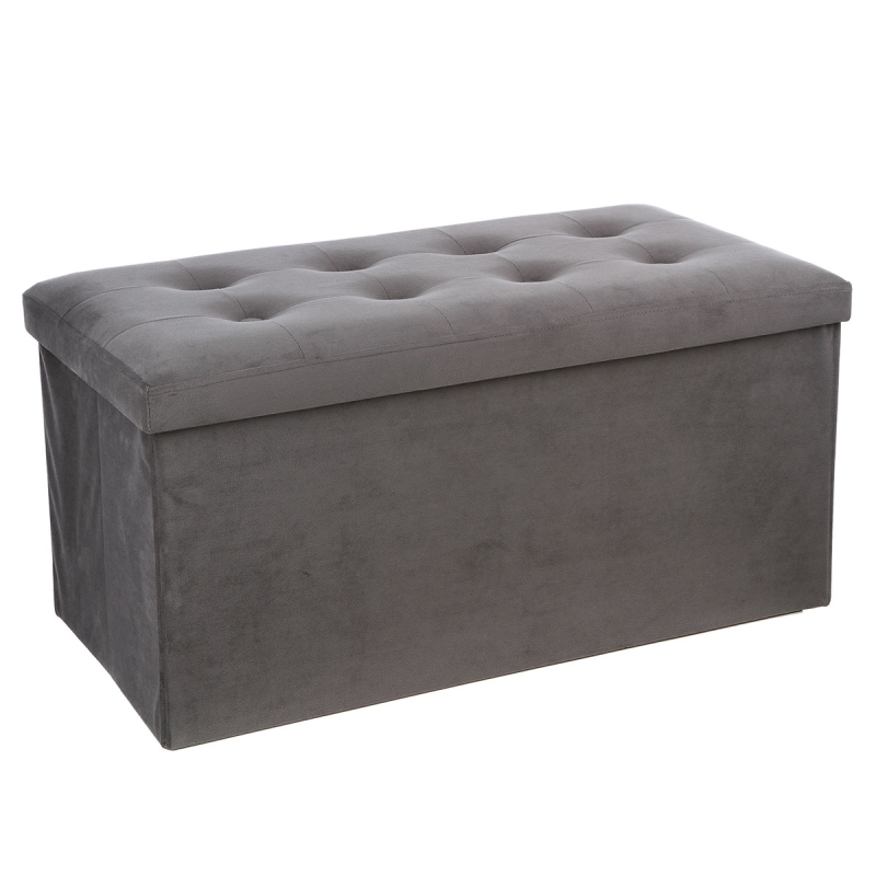 Ταμπουρέ Με Αποθηκευτικό Χώρο (76x38x38) A-S Lysandre Grey Velvet 140091E