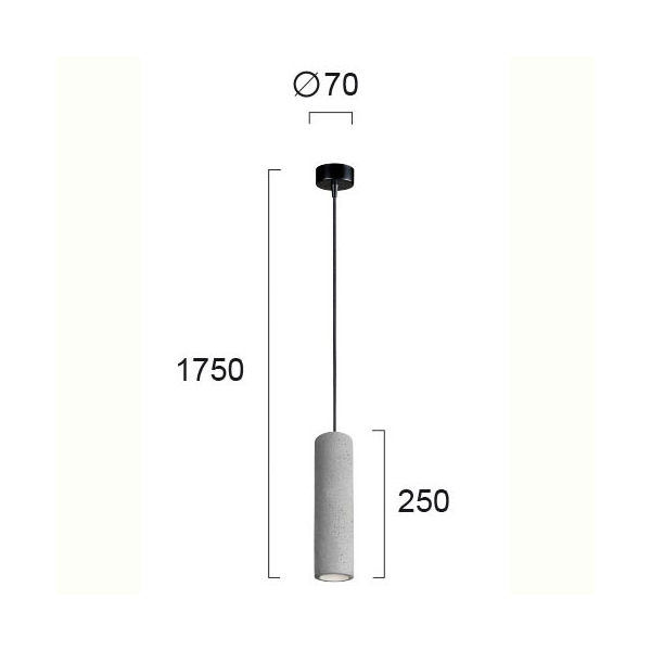 Φωτιστικό Οροφής Μονόφωτο Viokef Concrete Phenix 4210000