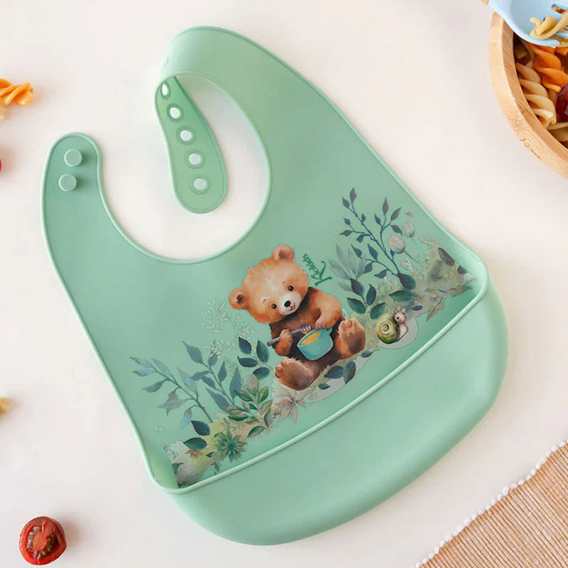 Σαλιάρα Σιλικόνης 4+ Μηνών (24x32) Kiokids Little Bear 3738