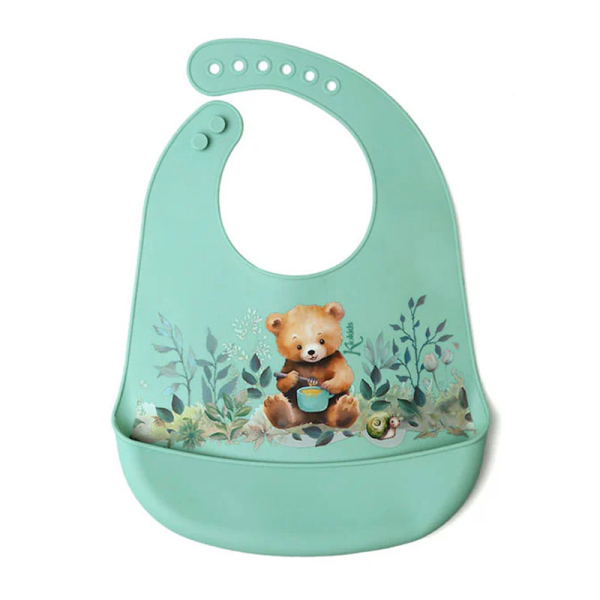 Σαλιάρα Σιλικόνης 4+ Μηνών (24x32) Kiokids Little Bear 3738