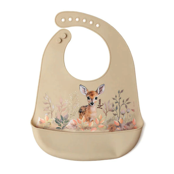 Σαλιάρα Σιλικόνης 4+ Μηνών (24x32) Kiokids Little Deer 4243