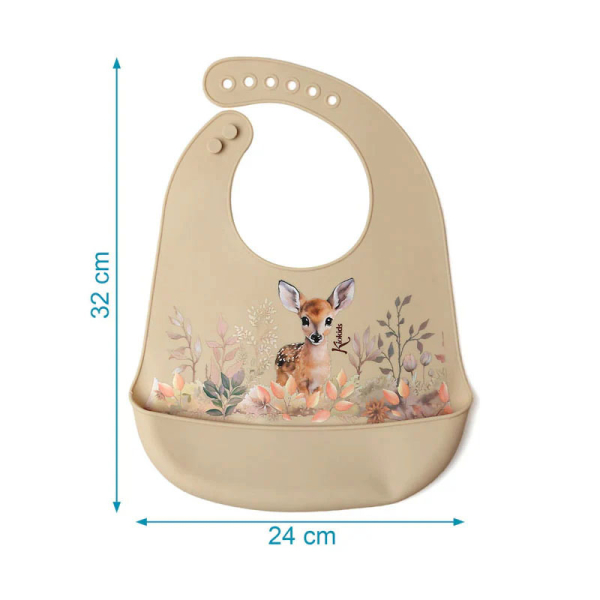 Σαλιάρα Σιλικόνης 4+ Μηνών (24x32) Kiokids Little Deer 4243