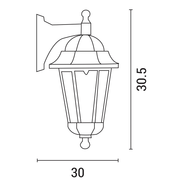 Απλίκα - Φανάρι Εξωτερικού Χώρου Eurolamp 154-55127 Bronze