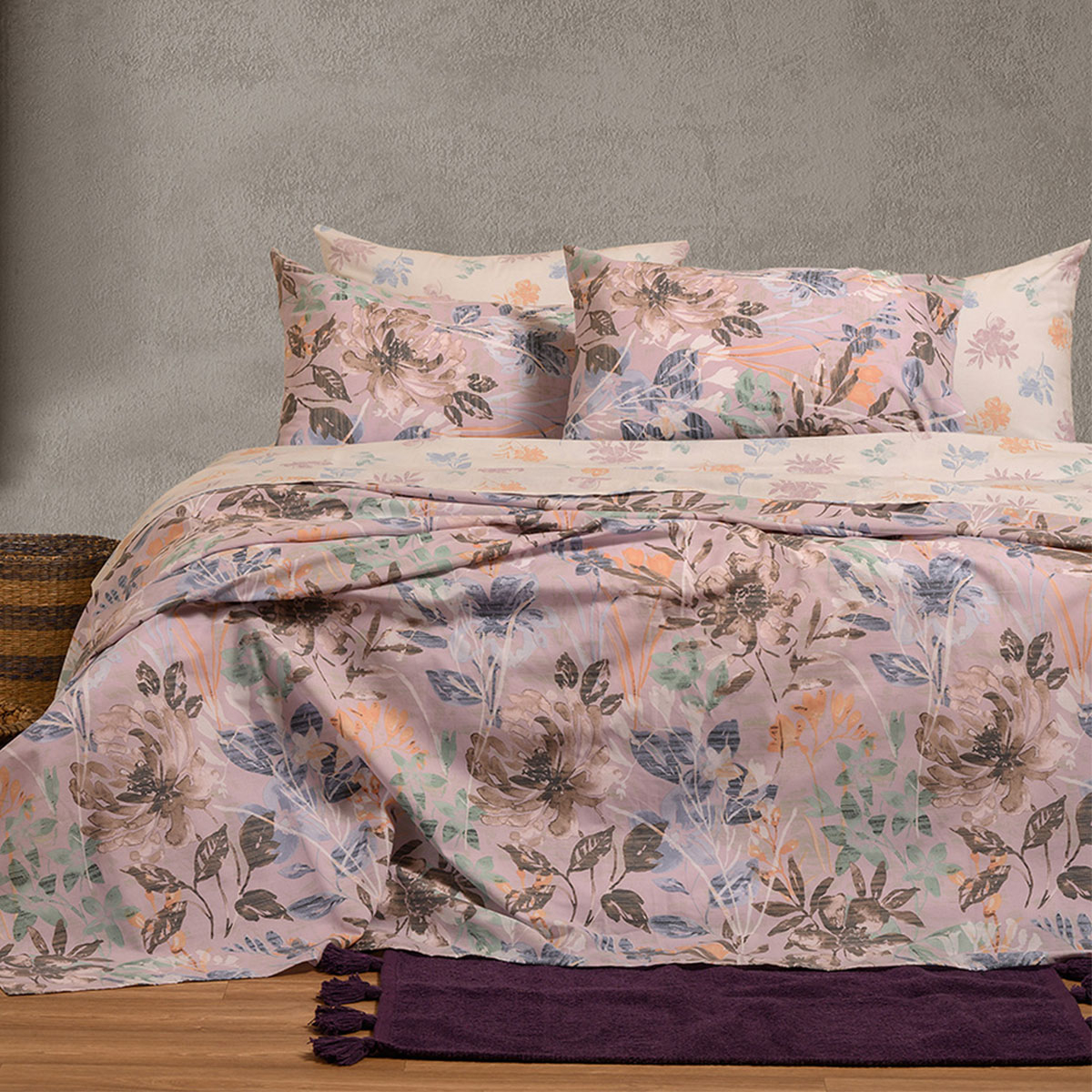 Σεντόνια King Size (Σετ) Melinen Casual Line Elrod Lilac ΜΕ ΛΑΣΤΙΧΟ 180×200+32 ΜΕ ΛΑΣΤΙΧΟ 180×200+32