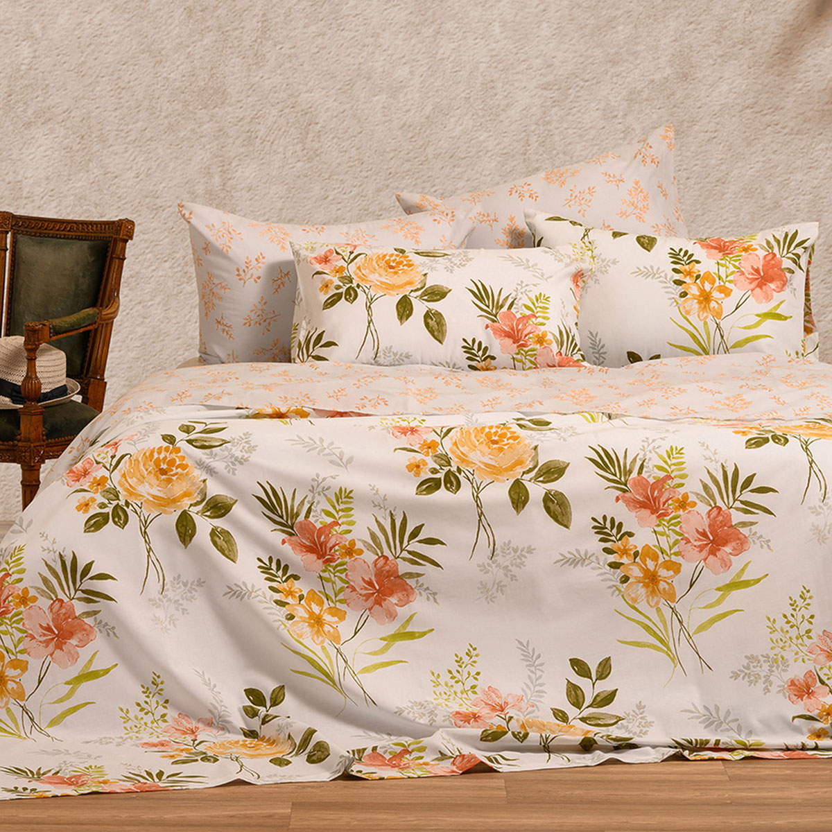 Σεντόνια King Size (Σετ) Melinen Casual Line Sylvie Peach ΧΩΡΙΣ ΛΑΣΤΙΧΟ 260×270 ΧΩΡΙΣ ΛΑΣΤΙΧΟ 260×270