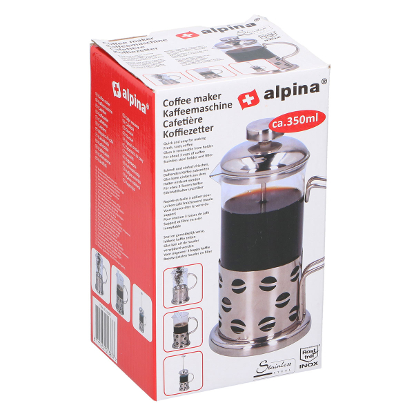 Καφετιέρα Γαλλικού Χειρός Με Έμβολο 350ml Alpina 871125205383 Round