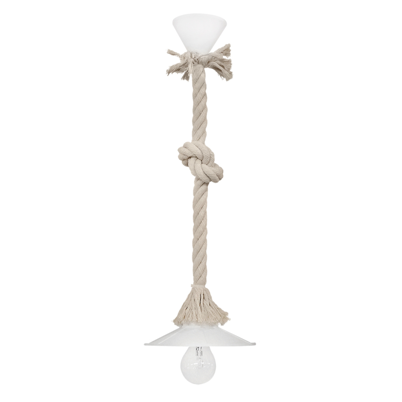 Φωτιστικό Οροφής Μονόφωτο Heronia Macrame 31-1078 Rope/White