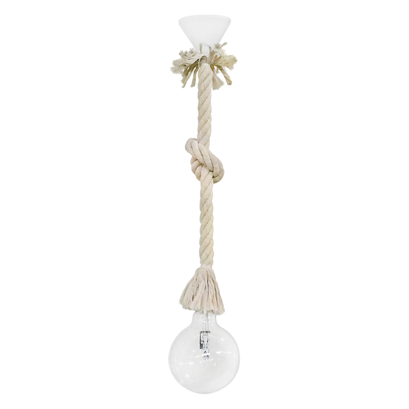 Φωτιστικό Οροφής Μονόφωτο Heronia Macrame 31-1077 Rope/White