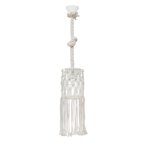 Φωτιστικό Οροφής Μονόφωτο Heronia Macrame 02 Handmade 31-1063 Rope/White