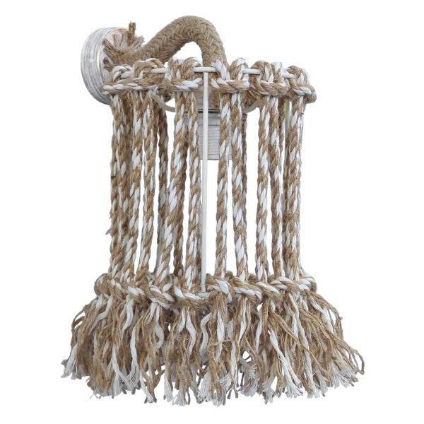 Απλίκα Τοίχου Heronia Macrame Mix 15 Handmade 31-1116 Rope/Beige