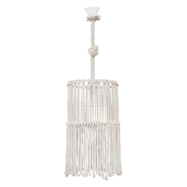 Φωτιστικό Οροφής Μονόφωτο Heronia Macrame 03 Handmade 31-1066 Rope/White