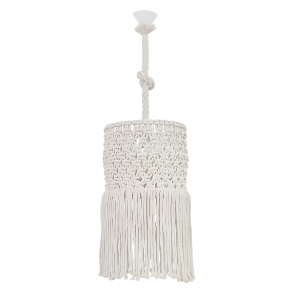 Φωτιστικό Οροφής Μονόφωτο Heronia Macrame 04 Handmade 31-1068 Rope/White