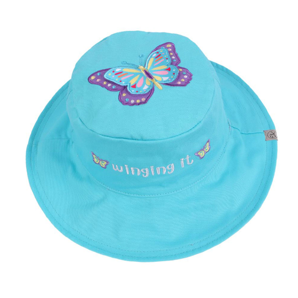 Παιδικό Καπέλο 2 Όψεων Με Προστασία UV FlapjackKids Butterfly/Floral