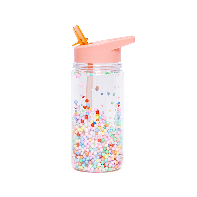 Παγούρι 300ml Με Καλαμάκι Petit Monkey Macaron Pops Soft Coral PTM-DB31