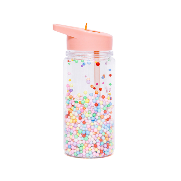 Παγούρι 300ml Με Καλαμάκι Petit Monkey Macaron Pops Soft Coral PTM-DB31