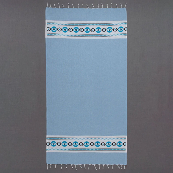 Πετσέτα Θαλάσσης-Παρεό (90x180) Silk Fashion nkp707 Σιέλ