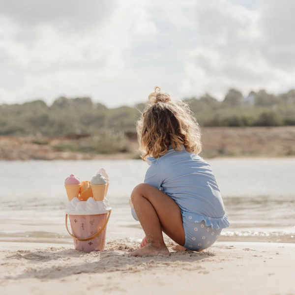 Κουβαδάκι + Φτυαράκια Παραλίας (Σετ 14τμχ) Little Dutch Cream Ocean Dreams Ροζ