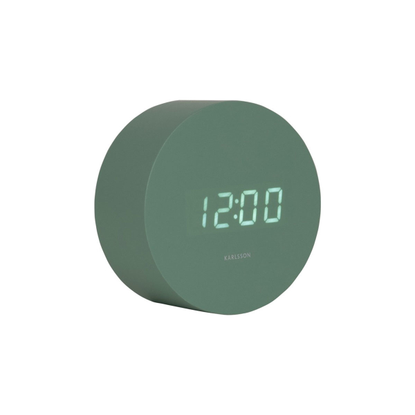 Ψηφιακό Ρολόι Επιτραπέζιο (Φ9) - Ξυπνητήρι Karlsson Spry Round Grayed Jade