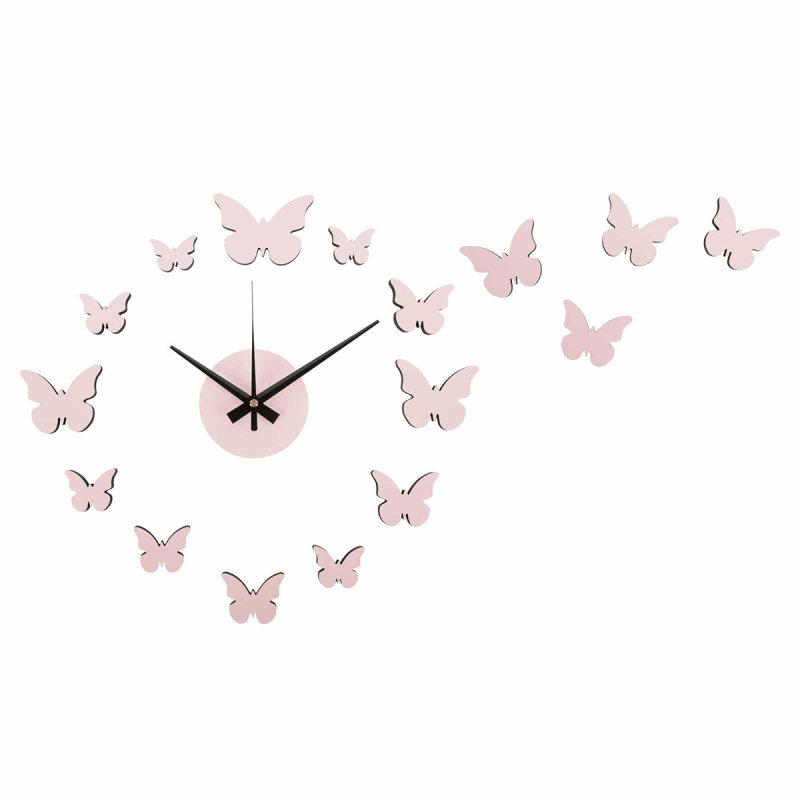 Ρολόι Τοίχου (Φ35) Karlsson DIY Butterfly S.Pink