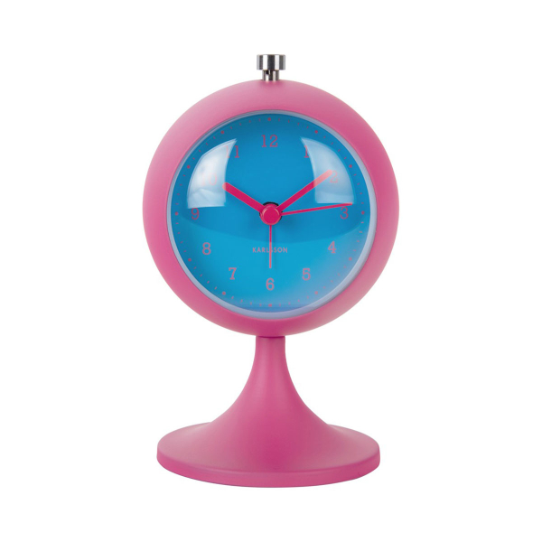 Ρολόι Επιτραπέζιο (Φ9x14.2) - Ξυπνητήρι Karlsson Funky Retro B.Pink