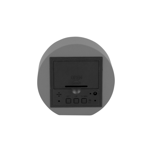 Ψηφιακό Ρολόι Επιτραπέζιο (Φ9) - Ξυπνητήρι Karlsson Spry Round Mouse Grey