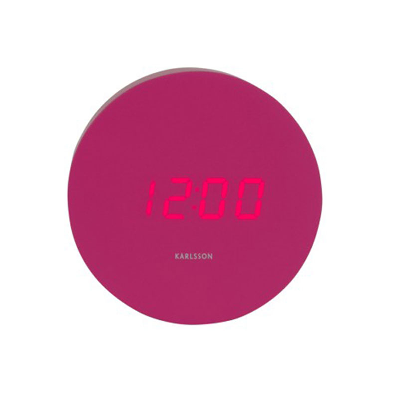 Ψηφιακό Ρολόι Επιτραπέζιο (Φ9) - Ξυπνητήρι Karlsson Spry Round Bright Pink