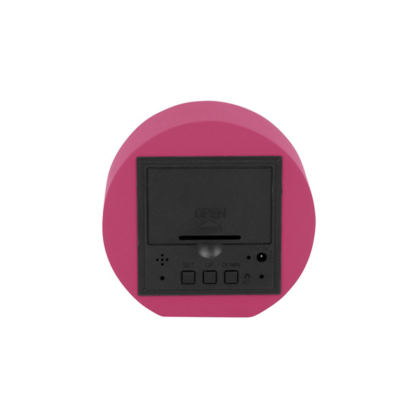 Ψηφιακό Ρολόι Επιτραπέζιο (Φ9) - Ξυπνητήρι Karlsson Spry Round Bright Pink