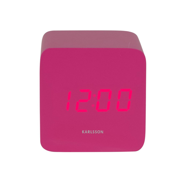 Ψηφιακό Ρολόι Επιτραπέζιο (6.6x6.6) - Ξυπνητήρι Karlsson Spry Square Bright Pink