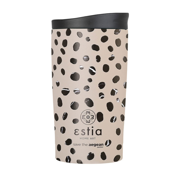 Ποτήρι Θερμός 350ml Estia Save The Aegean Travel Mug Leopard Taupe 01-25663