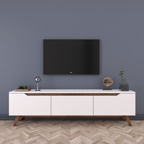 Έπιπλο Τηλεόρασης (180x35x48.6) A-G 893RAN3105 White/Walnut