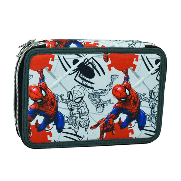 Κασετίνα Διπλή Γεμάτη (18x15x4) Gim Spiderman Spider Wall