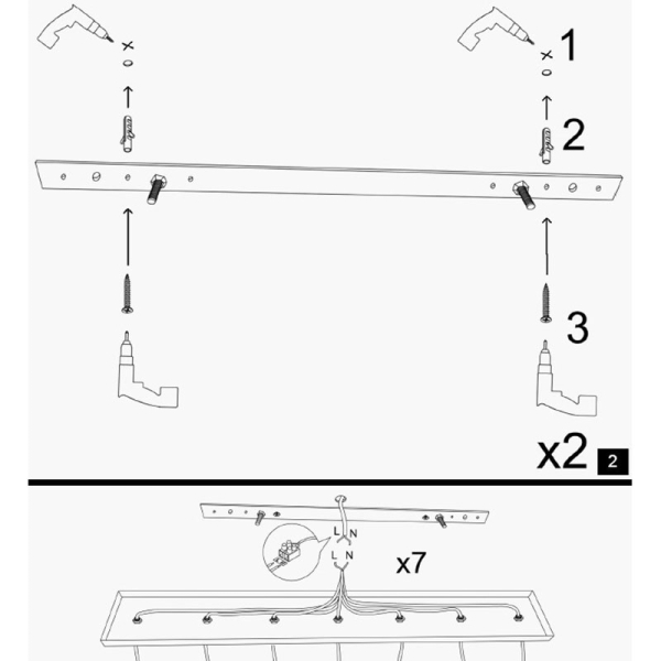 Φωτιστικό Οροφής Τρίφωτο A-G Tel 892OPV1717 Black