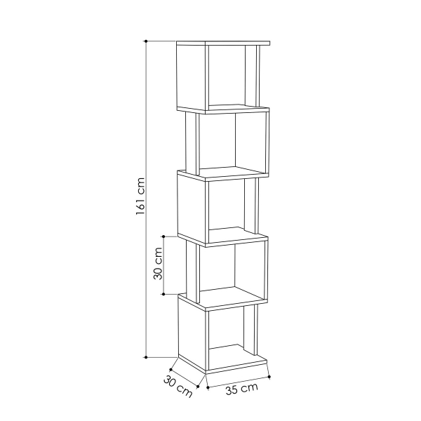 Βιβλιοθήκη Δαπέδου 5 Θέσεων (35x30x161) A-G Sonoma 855DTE3704 Oak