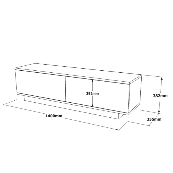 Έπιπλο Τηλεόρασης (140x38.2x35.5) A-G 956LCS1625 White