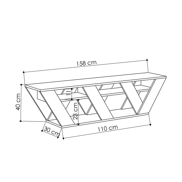 Έπιπλο Τηλεόρασης (158x30x40) A-G Ralla 855DTE3069 Anthracite