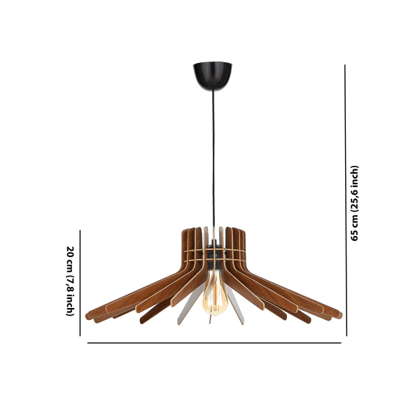 Φωτιστικό Οροφής Μονόφωτο A-G 390FLH2131 Walnut