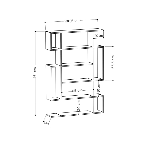 Βιβλιοθήκη Δαπέδου 9 Θέσεων (110x25.5x161) A-G Sonoma 776HMS3615 Oak