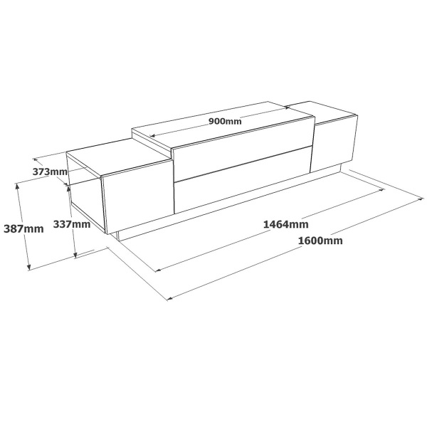 Έπιπλο Τηλεόρασης (160x37.3x38.7) A-G 956LCS1645 White