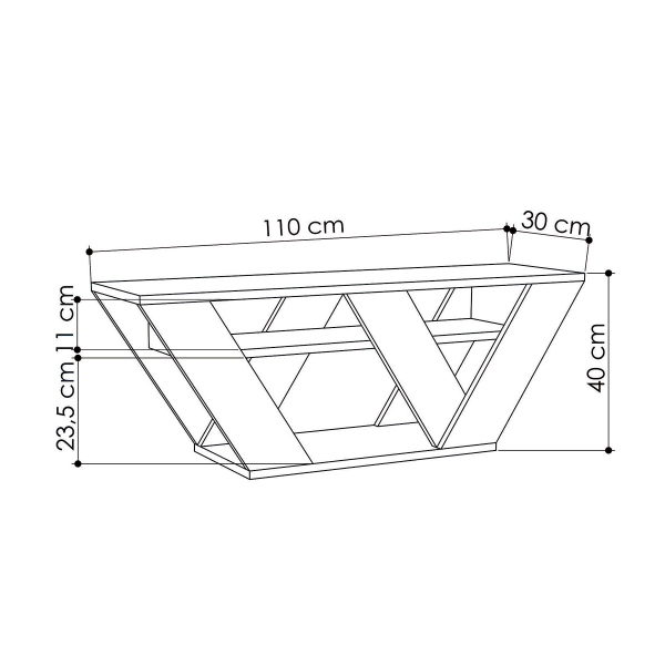 Έπιπλο Τηλεόρασης (110x30x40) A-G Pipralla 776HMS3036 White